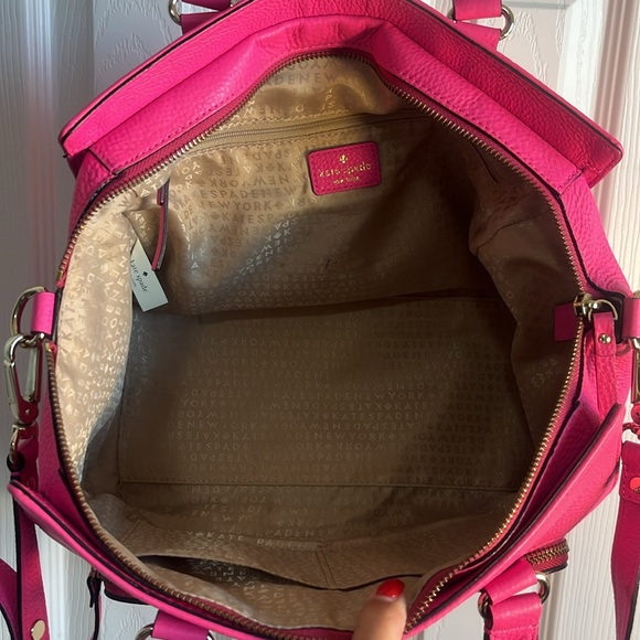 Kate Spade ♠️ Bright Pink Handbag and Crossbody - Picture 7 of 14